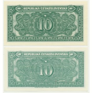 Czechoslovakia, 10 Korun 1945-50 (2 pcs.)