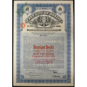 Danzig, tabákový monopol, 50 liber 1927, Danziger Besitz