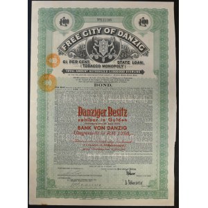 Danzig, tabákový monopol, 100 liber 1927, Danziger Besitz