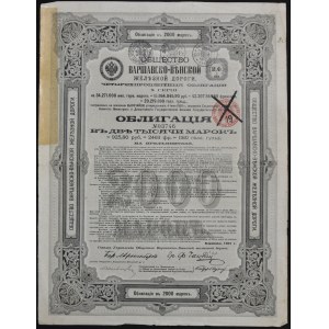 Towarzystwo Drogi Żelaznej Warszawsko-Wiedeńskiej, 4% obligacja 2.000 marek 1901, seria X
