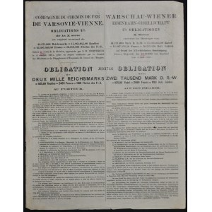 Towarzystwo Drogi Żelaznej Warszawsko-Wiedeńskiej, 4% obligacja 2.000 marek 1901, seria X
