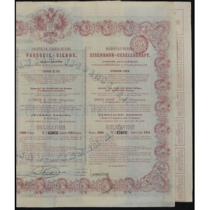 Warsaw-Vienna Iron Road Society, 3% bond 500 francs 1860