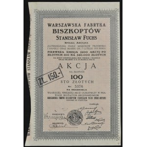 Warszawska Fabryka Biszkoptów Stanisław Fuchs, 100 PLN