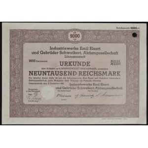 Lodz, Industriewerke Emil Eisert und Gebrüder Schweikert AG, 9,000 marks 1941