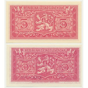 Československo, 5 korun 1945-49 (2 ks)
