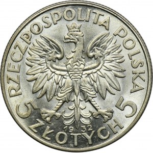 Głowa Kobiety, 5 złotych Londyn 1932