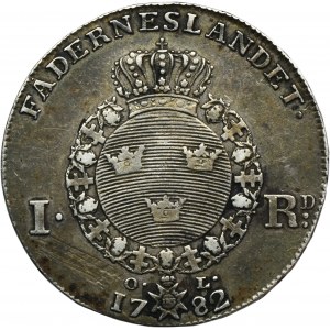 Sweden, Gustav III, 1 Riksdaler Stockholm 1782 OL