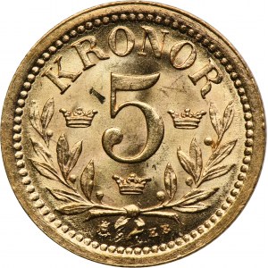 Švédsko, Oscar II, 5 korún Štokholm 1899 EB