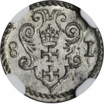 Stephen Bathory, Denarius Danzig 1581 - NGC MS65