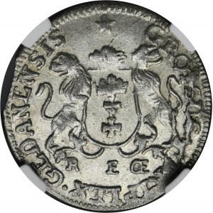 August III Sas, Trojak Danzig 1760 REOE - NGC MS62