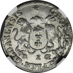 Augustus III of Poland, 3 Groschen Danzig 1760 REOE - NGC MS62