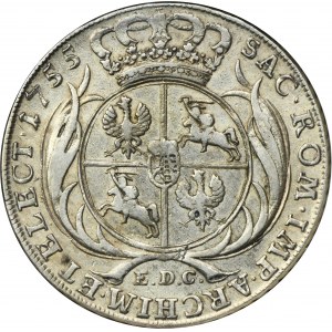 Augustus III of Poland, Thaler Leipzig 1755 EDC - NGC XF DETAILS