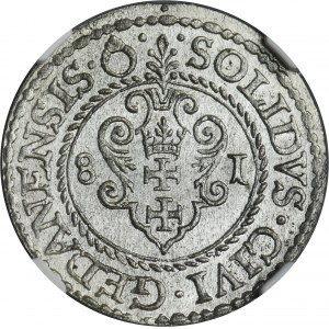 Stefan Batory, Szeląg Gdaňsk 1581 - NGC MS63