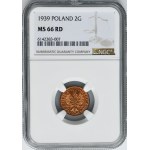 2 pennies 1939 - NGC MS66 RD