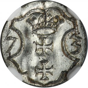 Mezidobí, Denár Gdaňsk 1573 - 12 oblouků - NGC MS64