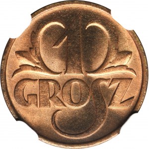 1 grosz 1937 - NGC MS67 RD