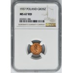 1 cent 1937 - NGC MS67 RD