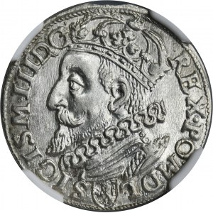 Sigismund III Vasa, 3 Groschen Krakau 1600 - NGC MS61