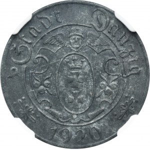 Freie Stadt Danzig, 10 fenig 1920 - 57 perál - NGC MS62