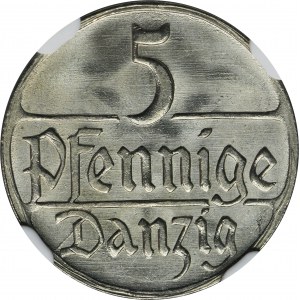 Free City of Danzig, 5 pfennige 1923 - NGC MS66