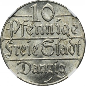Free City of Danzig, 10 pfennig 1923 - NGC MS65