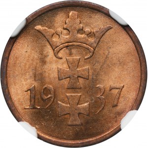 Freie Stadt Danzig, 1 fenig 1937 - NGC MS64 RD