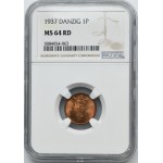 Free City of Danzig, 1 pfennige 1937 - NGC MS64 RD