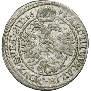 Silesia, Habsburg rule, Leopold I, 3 Kreuzer Brieg 1696 CB - UNLISTED