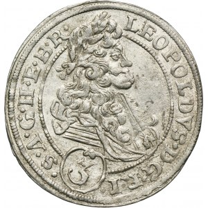 Slezsko, Habsburkové, Leopold I., 3 Krajcary Brzeg 1696 CB