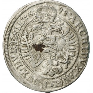 Slezsko, Habsburkové, Leopold I., 3 Krajcary Brzeg 1698 CB