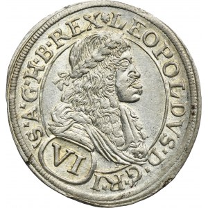 Rakousko, Leopold I., 6 Krajcarů Vídeň 1674