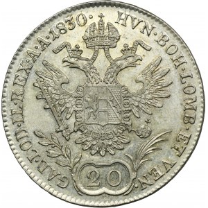 Rakúsko, František II., 20 Krajcars Viedeň 1830 A