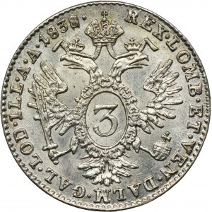 Austria, Ferdinand I, 3 Kreuzer Wien 1838 A