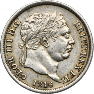 Veľká Británia, George III, 6 pencí 1816