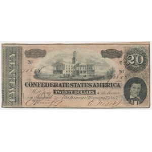 USA, Konfederované štáty americké, 20 dolárov 1864