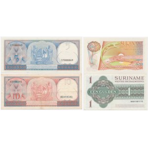 Surinam, set 1-10 Gulden 1963-85 (4 pcs.)