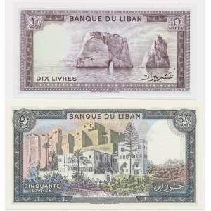 Libanon, súbor 10-50 livres (1964-88) (2 položky).