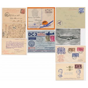 Súbor obálok a pohľadníc 1898-1942 (9 ks) - letecká pošta