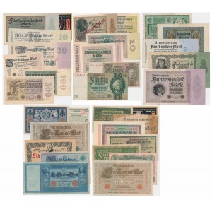 Germany, set 32 banknotes and notgelds 1908-33 (32 pcs.)