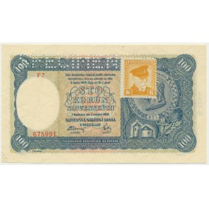 Československo, 100 korun (1945) na 100 slovenských korun 1940 - MODEL -.