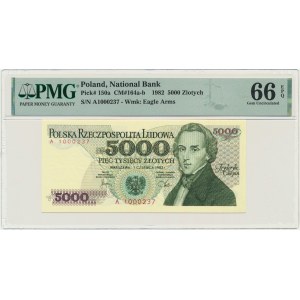 5.000 złotych 1982 - A - PMG 66 EPQ - pierwsza seria