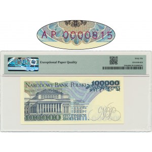 100.000 złotych 1990 - AP - PMG 67 EPQ - niski numer seryjny