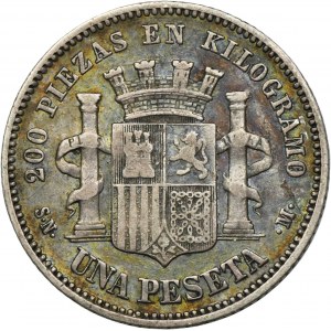 Spain, Provisional Government, 1 Peseta Madrid 1869