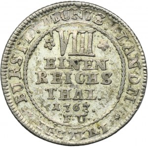 Německo, Landgrafia Hesse-Kassel, Frederick II, 1/8 Thaler 1767 FU