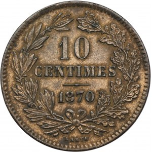 Luxembourg, William III, 10 Centimes Brussels 1870