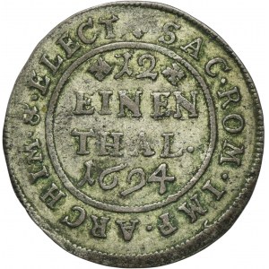 Německo, Saské kurfiřtství, Jan Jiří IV., 1/12 tolaru (dva tolary) Lipsko 1694 EPH