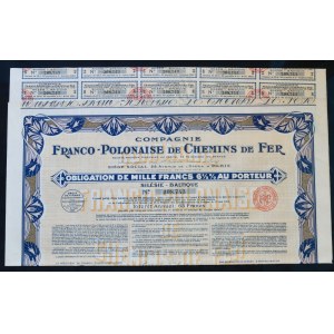 Compagne Franco-Polonaise de Chemins de Fer, 6,5% dluhopis 1931, 1 000 franků