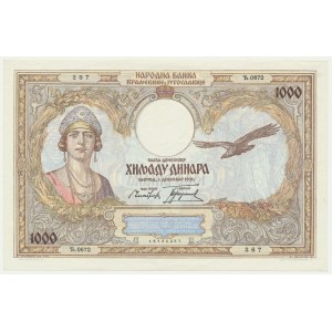 Yugoslavia, 1.000 Dinara 1931