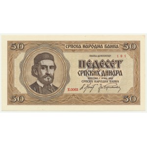 Srbsko, 50 dinárů 1942