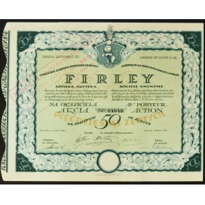 Lublin Portland Cement Factory Firley S.A., 50 zloty 1925, Em. I-IX